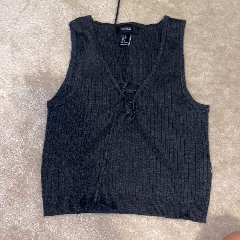 Grey tank top with tie